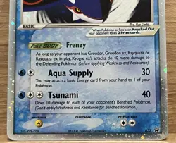 KYOGRE ex Black Star Promo POKEMON Holo Silver Border 2006 Trading Card 037 HP - Image 3