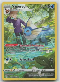 Pokemon Card Vaporeon SWSH09: Brilliant Stars Trainer Gallery TG02/TG30 - Image 1