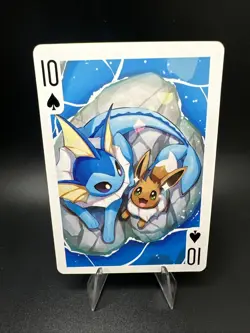 Eevee And Vaporeon Pokemon Playing Card Poker Card TCG Ten Of Spades Pal City - Image 1