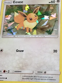CRACKED ICE Eevee 155/214 NM - HOLO VARIANT - Lost Thunder Pokemon Card - Image 2