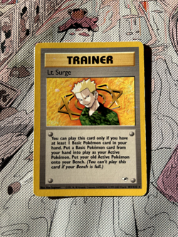 Lt. Surge 1| Gym Heroes 101/132 | Rare Vintage 2000 Pokemon Card | Excellent - Image 1