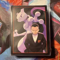 Pokemon Destined Rivals ETB Card Sleeves - Giovanni & Mewtwo - 65ct - Image 1