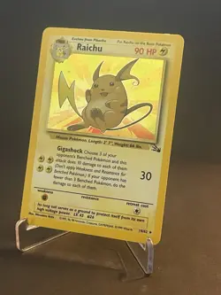 Pokemon TCG Raichu Fossil Set 14/62 Rare Holo Vintage Card LP - Image 2