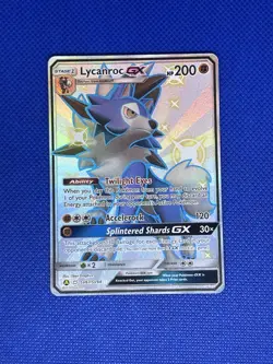 Lycanroc GX SV67/SV94 Hidden Fates Full Art Shiny Holo Rare Pokemon Card NM - Image 1