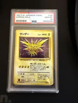 1997 POKEMON JAPANESE FOSSIL #145 ZAPDOS-HOLO PSA 10 - Image 1