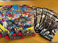 10 Pokemon New Factory Sealed Packs: Mega Evolution Sleeved & Korean Black Bolt - Image 1