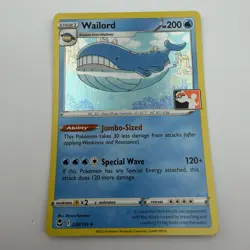 Pokemon Wailord 038/195 Holo Play! Prize Pack Series 3 Promo Pokemon Card NM - Image 1