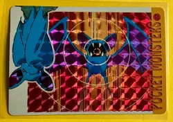 ZUBAT Pokemon Pocket Monsters Japanese Vending Prism Sticker HOLO foil LP - Image 1