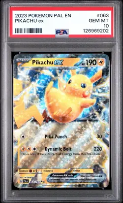 2023 POKEMON PAL EN-PALDEA EVOLVED #063 PIKACHU EX PSA 10 - Image 1
