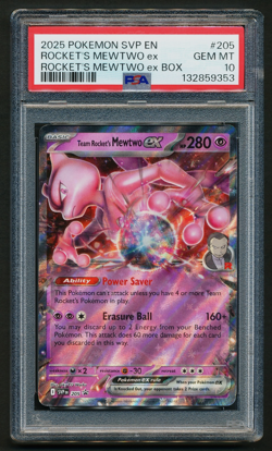 Team Rocket's Mewtwo ex SVP 205 Black Star Promo Pokemon 2025 PSA 10 GEM MINT - Image 1