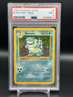 PSA 9 Blastoise Holo Rare #2 1999 Pokemon Base Set Unlimited English WOTC Mint - Image 1