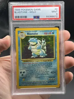 PSA 9 Blastoise Holo Rare #2 1999 Pokemon Base Set Unlimited English WOTC Mint - Image 3