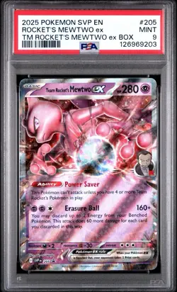 Pokemon TCG Team Rocket's Mewtwo ex SVP 216 Psa 9 - Image 1