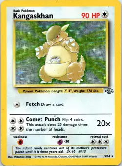 Pokemon TCG Kangaskhan Jungle 5/64 Holo Unlimited Holo Rare - Image 1