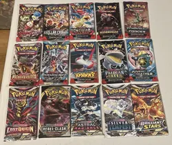 Pokemon Sword & Shield and Scarlet & Violet Era Sealed Booster Pack Lot of 15 - Image 1