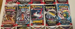Pokemon Sword & Shield and Scarlet & Violet Era Sealed Booster Pack Lot of 15 - Image 3