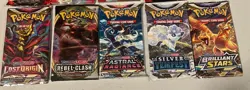 Pokemon Sword & Shield and Scarlet & Violet Era Sealed Booster Pack Lot of 15 - Image 4