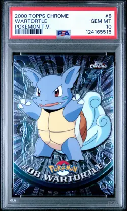 2000 TOPPS CHROME POKEMON T.V. #8 WARTORTLE PSA 10 - Image 1