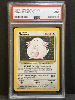 1999 POKEMON GAME #3 CHANSEY-HOLO PSA 9 - Image 2
