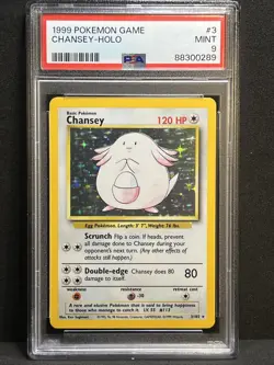 1999 POKEMON GAME #3 CHANSEY-HOLO PSA 9 - Image 4