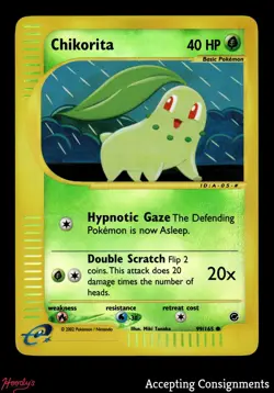 2002 Pokemon-e TCG Expedition Base Set #99 Chikorita REVERSE HOLO - Image 1
