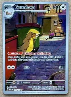 POKEMON TCG MEGA EVOLUTION GUMSHOOS ILLUSTRATION RARE HOLO IR 153/132 NM+ - Image 1