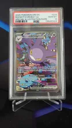 2025 POKEMON DRI EN-DESTINED RIVALS #234 TEAM ROCKET'S CROBAT EX PSA 10 - Image 1