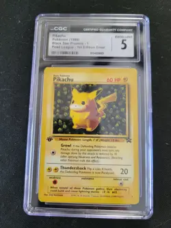Pokemon Pikachu Ivy League Black Star Promo #1 1st Edition Error cgc 5 - Image 1