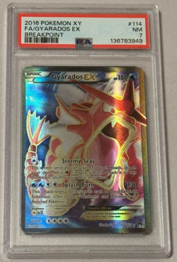 Gyarados EX Pokemon XY Breakpoint #114 Full Art 2016 PSA Graded Near Mint 7 Card - Image 1