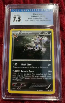 CGC 7.5 Umbreon XY96 Black Star Promo 2016 Near Mint+ English Pokemon Card - Image 1