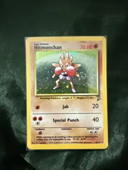 Pokemon TCG Hitmonchan Base Set, Holo Unlimited Rare Card 8/130 - Image 1