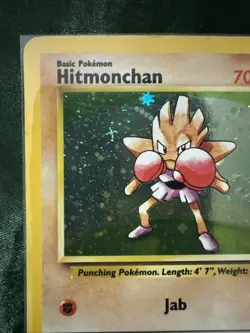 Pokemon TCG Hitmonchan Base Set, Holo Unlimited Rare Card 8/130 - Image 3