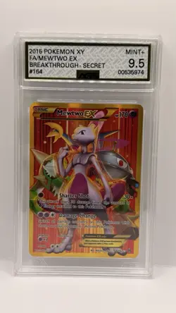 Mewtwo EX 164/162 XY Breakthrough EXC Pokemon TCG Card Full art holo AGS 9.5 - Image 1