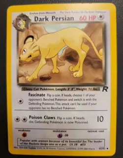 Pokemon TCG Dark Persian 42/82 Unlimited Uncommon Card WOTC Played Lp - Image 1