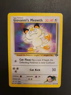 Giovanni's Meowth - 74/132 - Gym Challenge - Common Pokemon Card - Image 2
