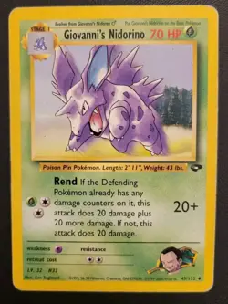 Pokemon Card Giovanni's Nidorino - 45/132 Gym Challenge Unlimited - Image 1