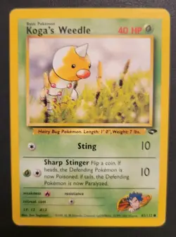 KOGA'S WEEDLE - 82/132 - Gym Challenge - Pokemon Card - - Image 1