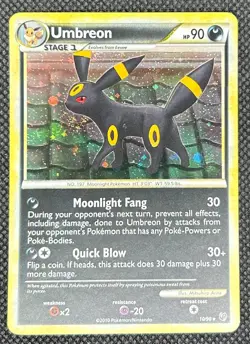 Pokemon TCG Umbreon 10/90 Undaunted Cosmos Holo Rare Card - MP (Holo Swirl) - Image 1