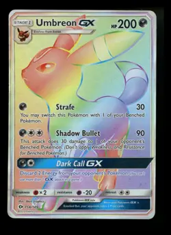 #4 Umbreon GX 154/149 Sun & Moon Base Set 2017 Secret Rainbow Rare Pokemon Card - Image 1