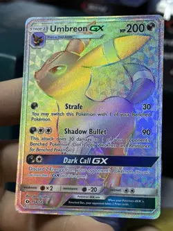 #4 Umbreon GX 154/149 Sun & Moon Base Set 2017 Secret Rainbow Rare Pokemon Card - Image 4