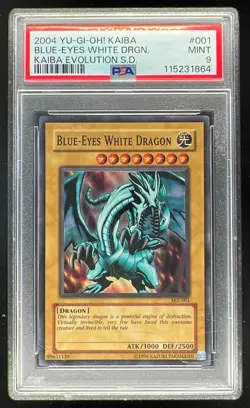 2004 Yu-Gi-Oh! Starter Deck Kaiba Evolution #SKE001 Blue-Eyes White Dragon PSA 9 - Image 1