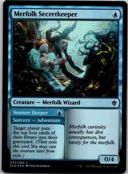 Magic the Gathering Foil Merfolk Secretkeeper Throne of Eldraine MTG - Image 1