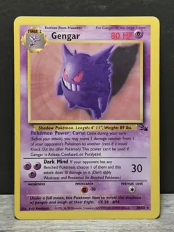 Pokemon TCG Gengar #20/62 Fossil Non-Holo Unlimited WOTC VTG 1999 - Image 1