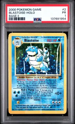2000 POKEMON GAME BASE II #2 BLASTOISE-HOLO PSA 1 - Image 1