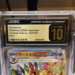 Pokemon TCG Flareon EX Terastal Fest Holo Card 022/187 Japanese Edition CGC 10 - Image 2