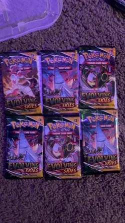Pokemon TCG Sword & Shield Evolving Skies Booster Pack Lot Of 3 - Image 1