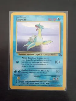 Pokemon TCG Lapras Fossil 10/62 Holo 1999-2000 Wizards Base Set - Image 1