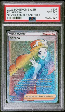 2022 POKEMON SWORD & SHIELD SILVER TEMPEST SECRET #207 FULL ART/SERENA PSA 10 - Image 1