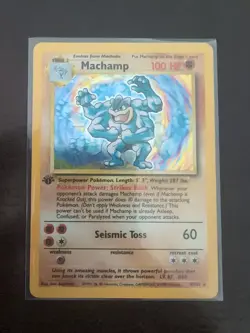 Machamp 1st Edition 8/102 Holo Rare Pokemon 1999 Unlimited Base Set - LP - Image 1