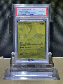2013 Pokemon B & W LEGENDARY TREASURES Reshiram 114/113 Secret Rare PSA 8 NM-MT - Image 1
